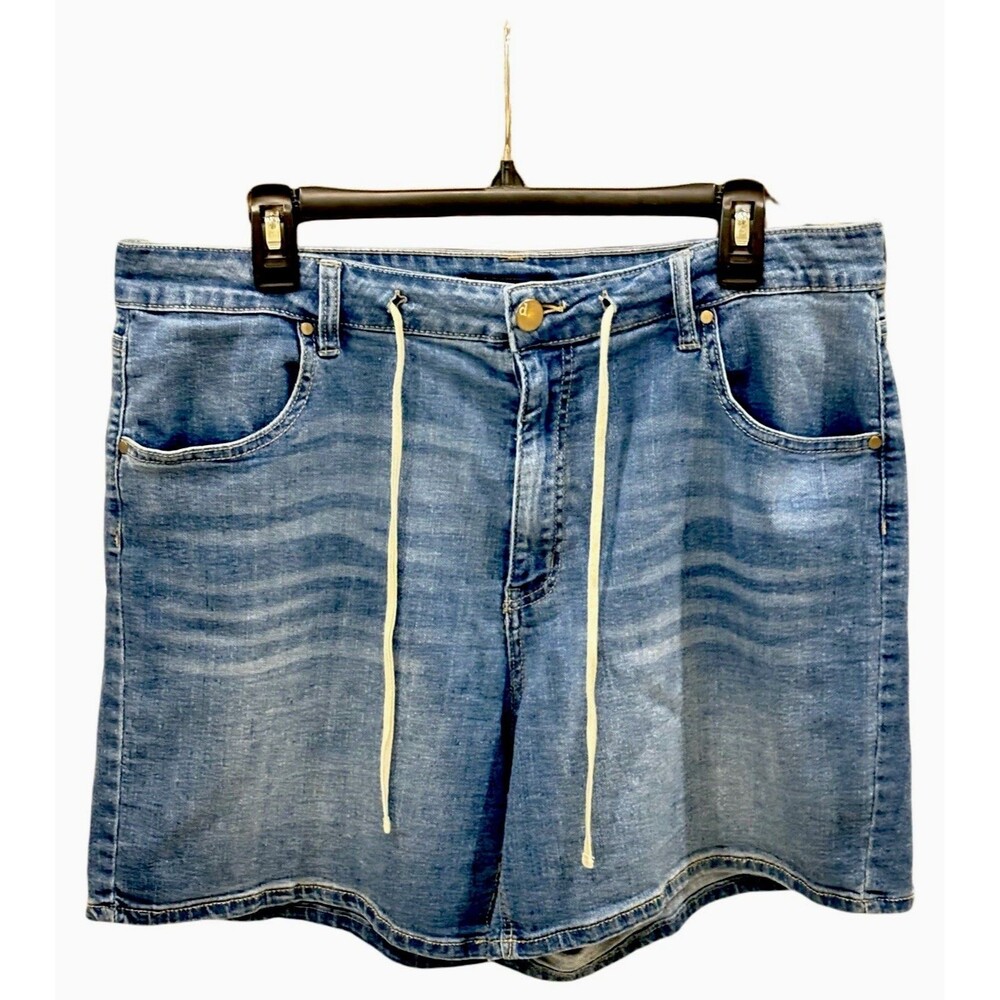 D.jeans Women's High-Rise Drawstring Stretch Denim Shorts Size 16